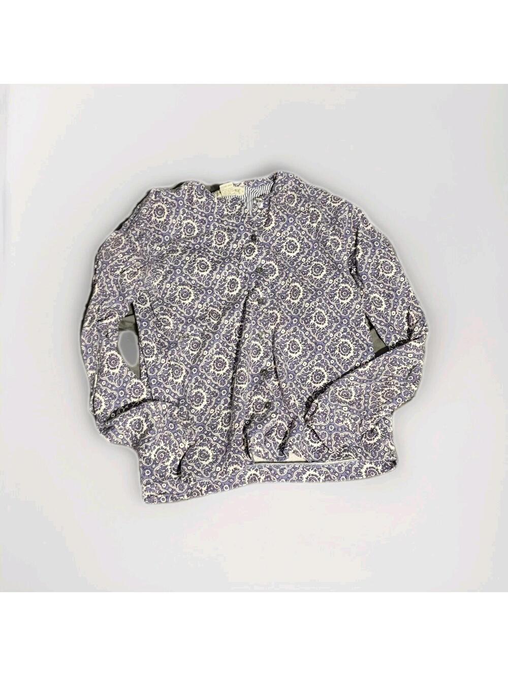 Banana Republic Longsleeve Purple Paisley Allover Print Button Down Vtg 90s Y2k